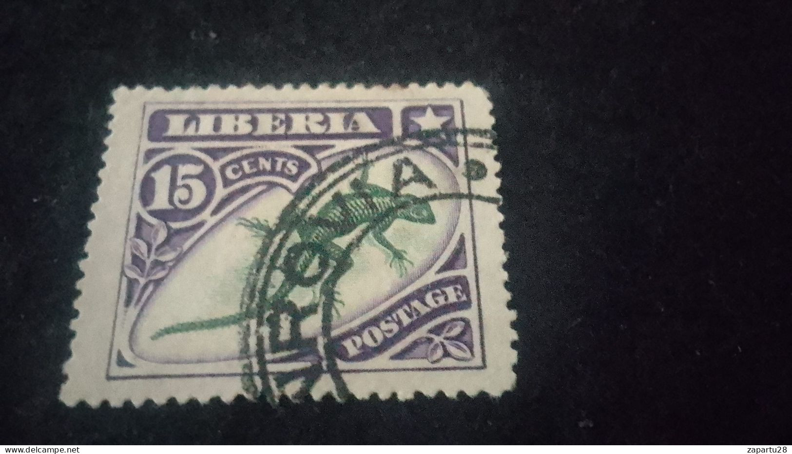 LİBERYA-1920-30-    15   C      DAMGALI - Liberia