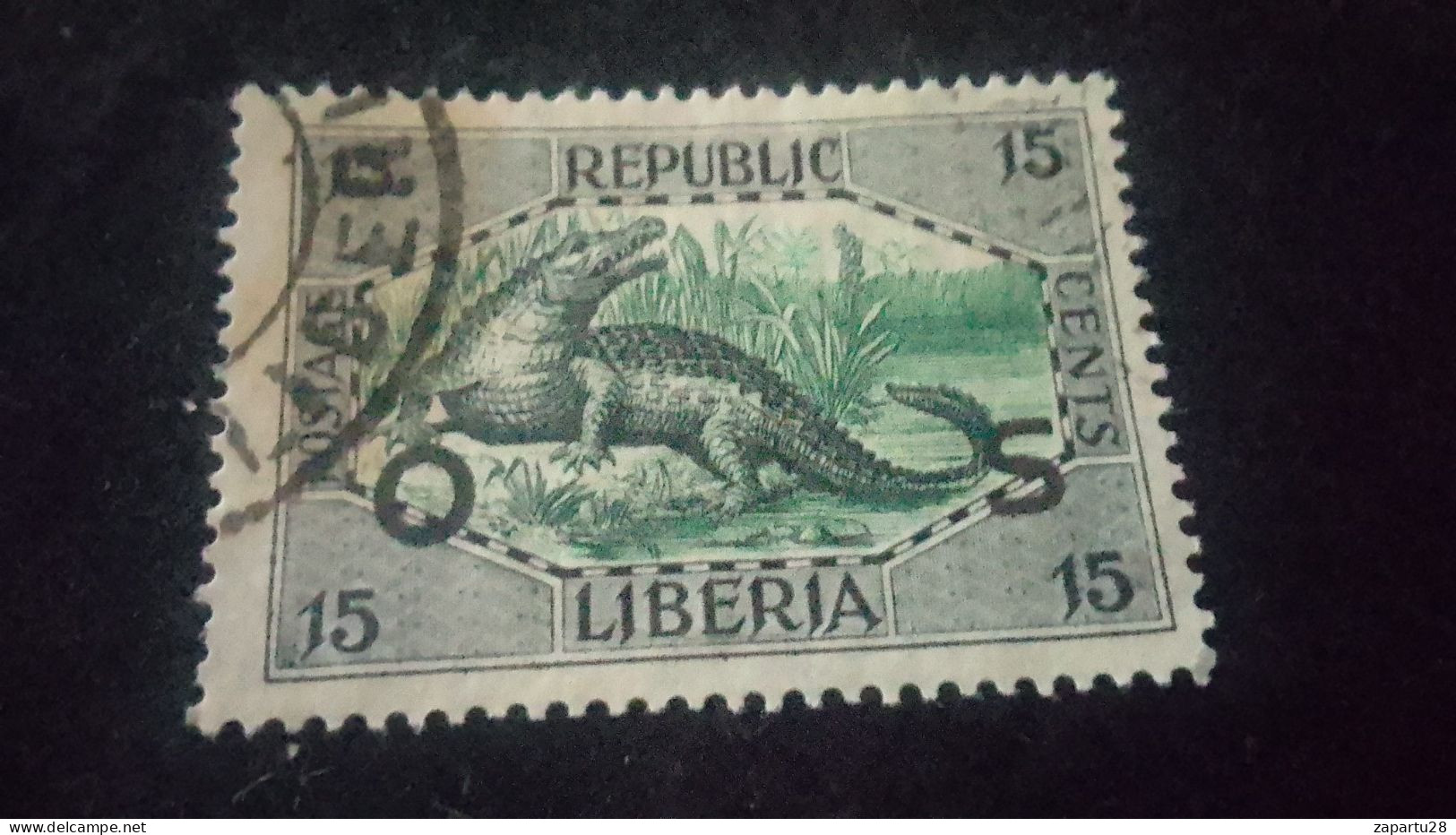 LİBERYA-1920-30-    15   C      DAMGALI - Liberia