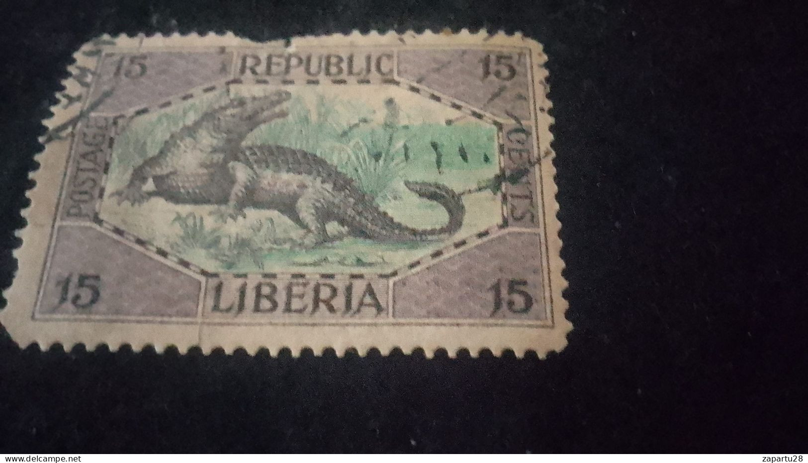 LİBERYA-1920-30-    15   C      DAMGALI - Liberia