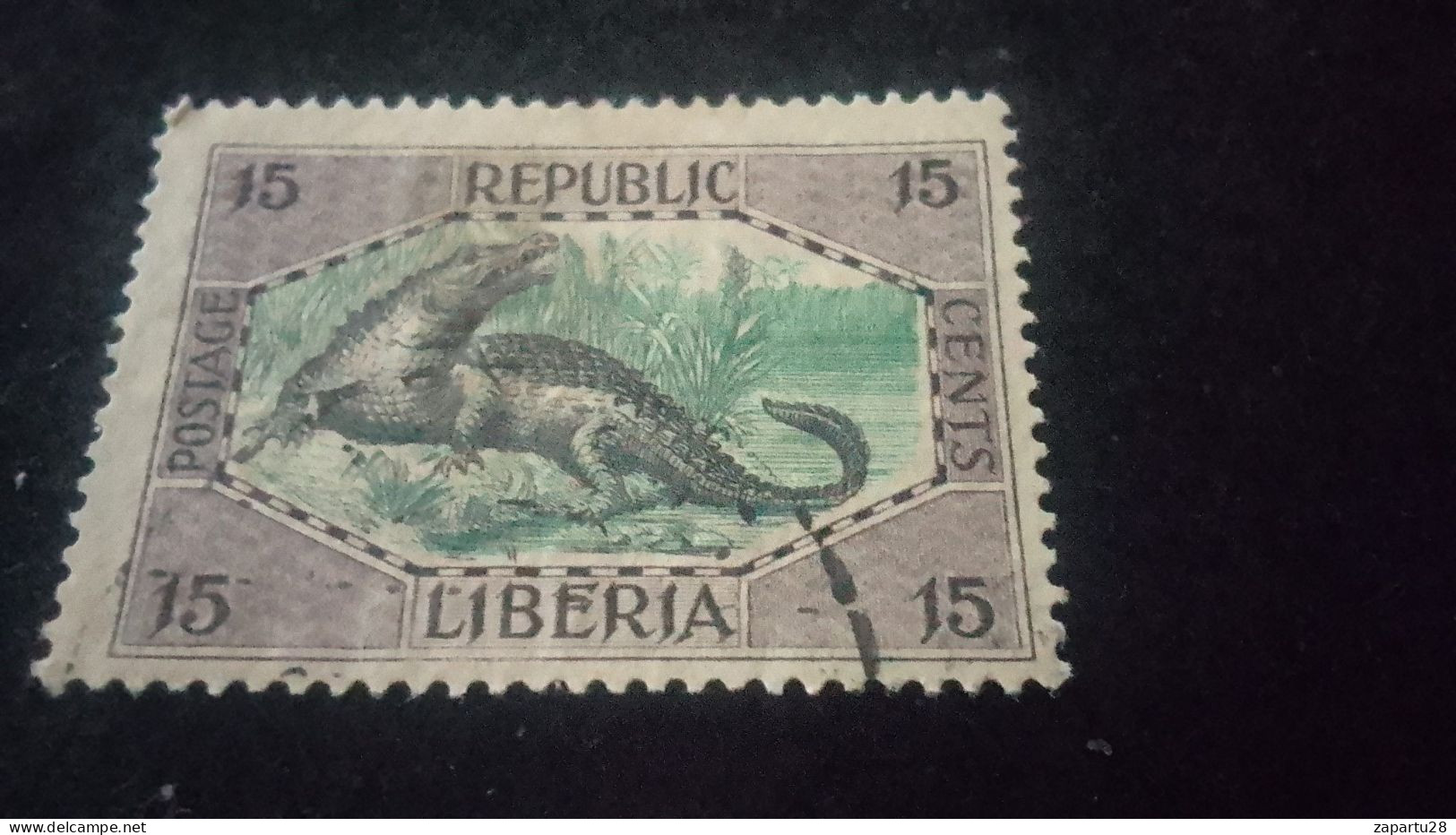 LİBERYA-1920-30-    15   C      DAMGALI - Liberia