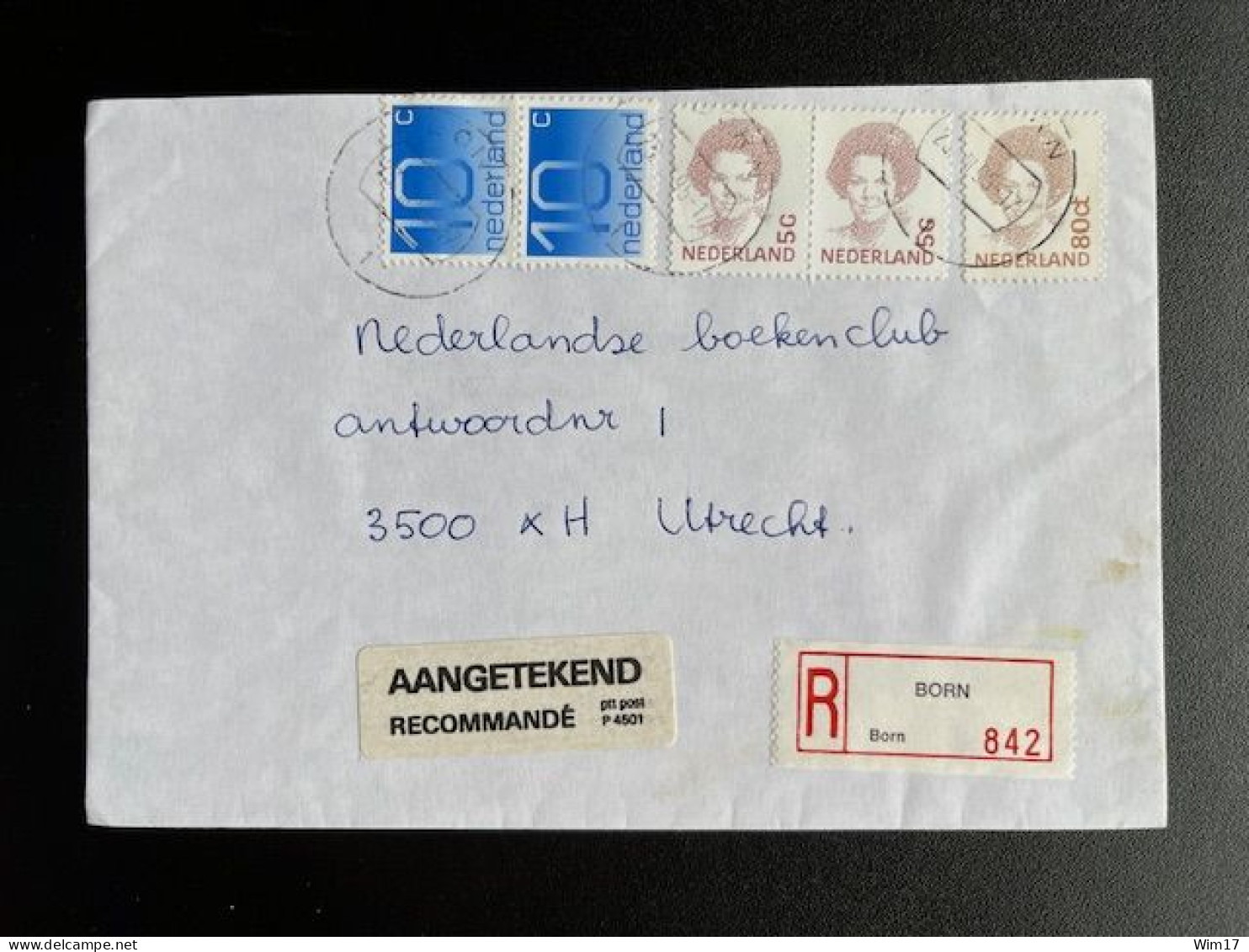 NETHERLANDS 1995 REGISTERED LETTER BORN TO UTRECHT 23-03-1995 NEDERLAND - Storia Postale