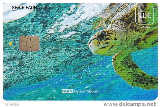 ISN-192 TARJETA DE ESPAÑA DE ISERN  DE LA SERIE FAUNA Nº24 - TORTUGA-TURTLE - Emissions Basiques