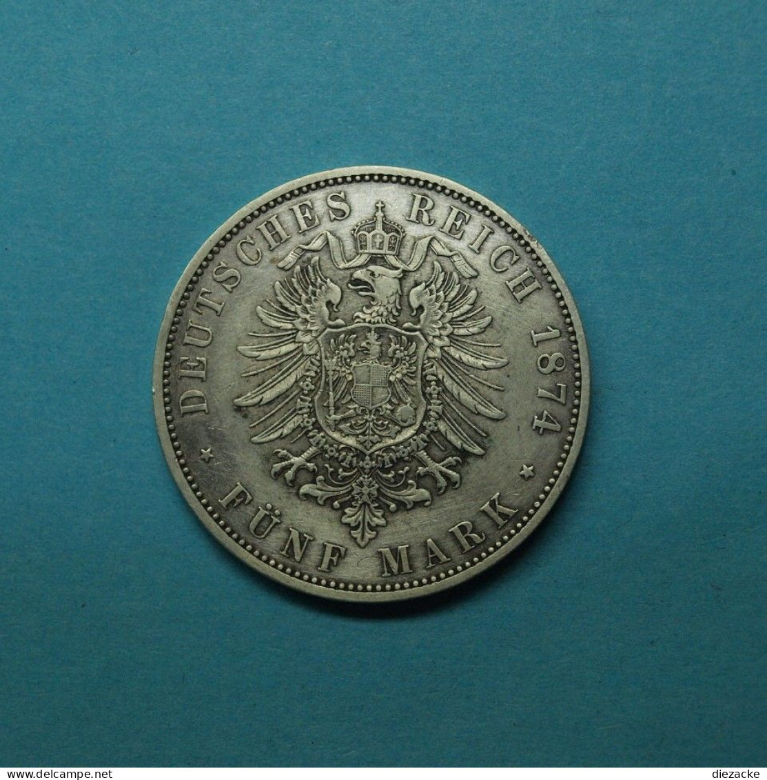 Preussen 1874 A 5 Mark Wilhelm I. (Erhaltung!!!) (Fok19/5 - 2, 3 & 5 Mark Argent