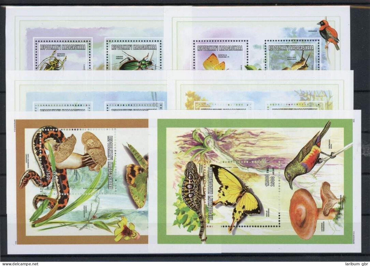 Madagaskar 1987-1990, 93-96, Block Postfrisch Schmetterling Kleinbogen #GL889 - Madagascar (1960-...)