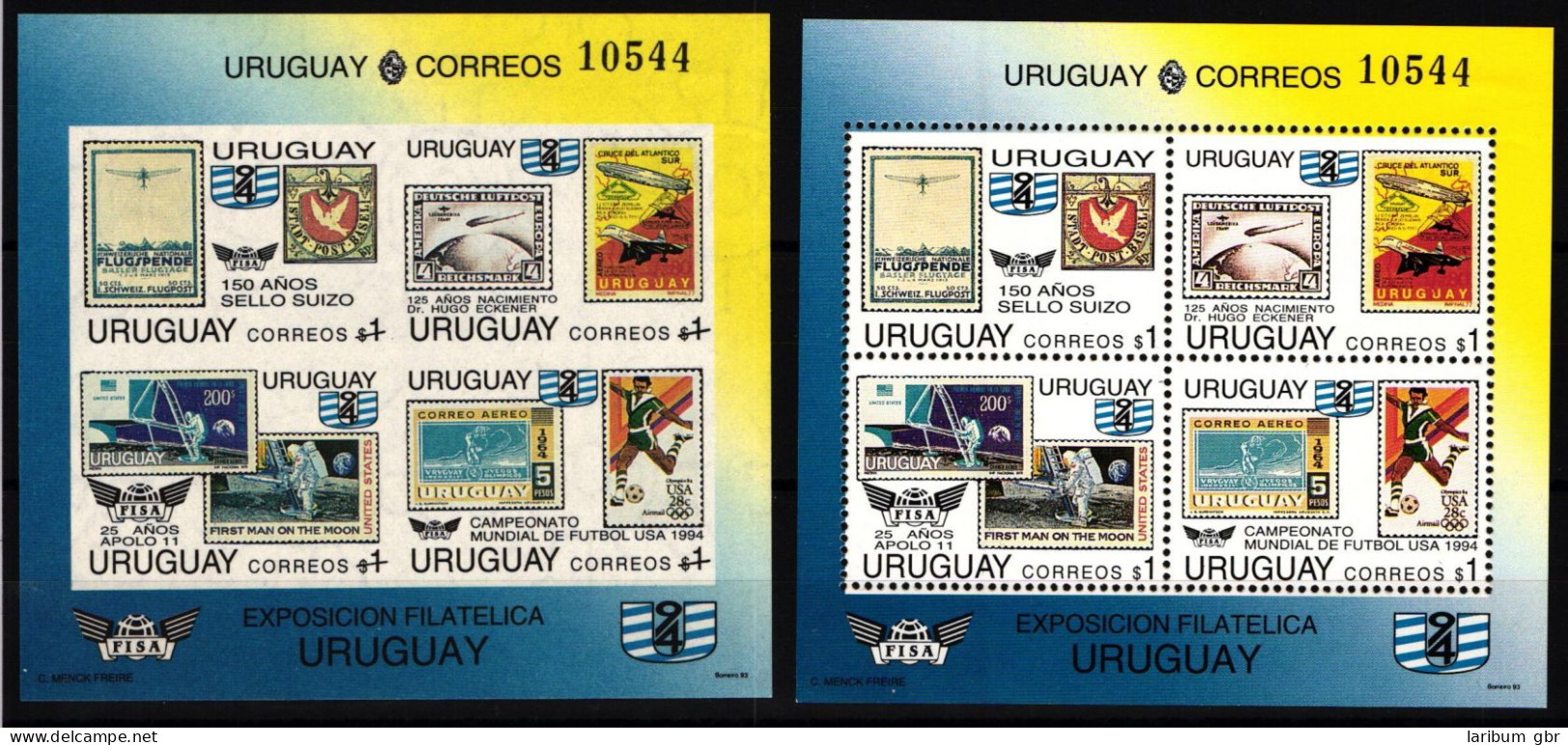 Uruguay Block 61 A Und B Postfrisch #JV692 - Uruguay