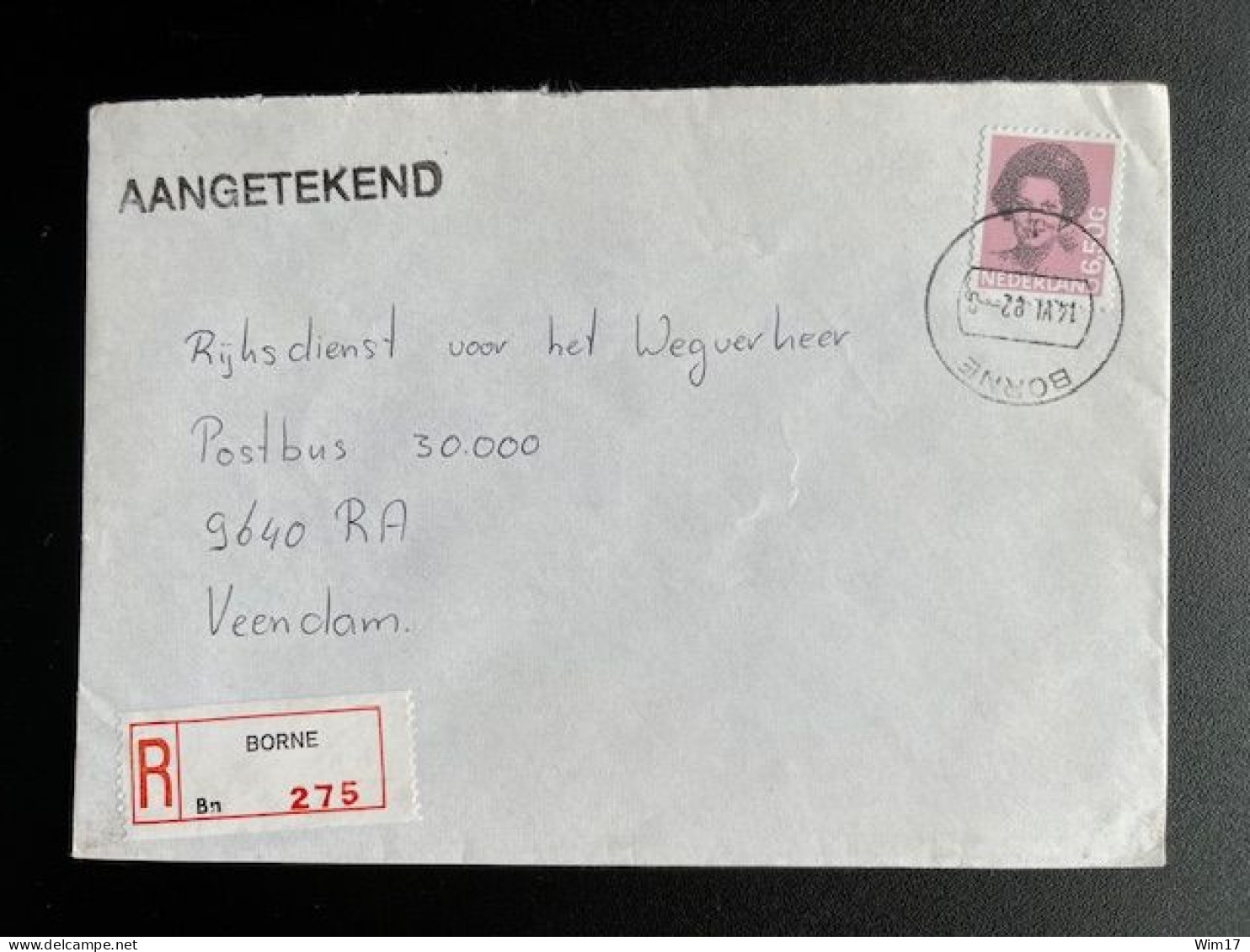 NETHERLANDS 1982 REGISTERED LETTER BORNE TO VEENDAM 14-06-1982 NEDERLAND - Brieven En Documenten