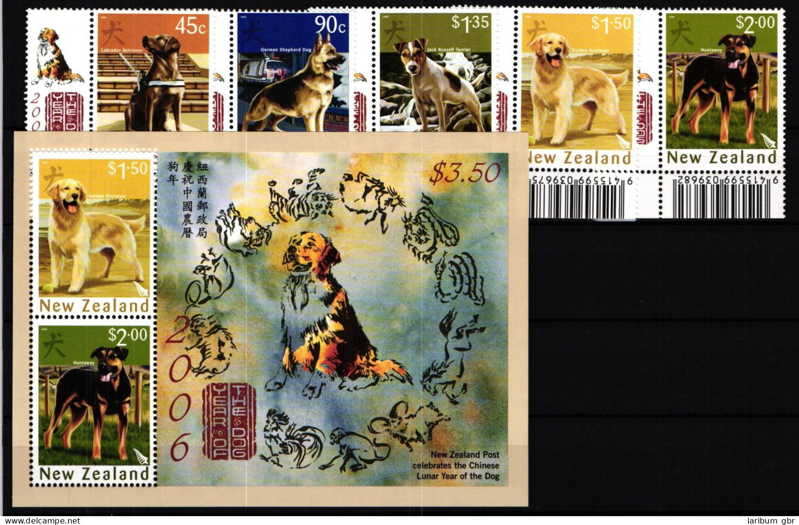 Neuseeland Block 197 + 2306-2310 Postfrisch Hunde #JV839 - Altri & Non Classificati