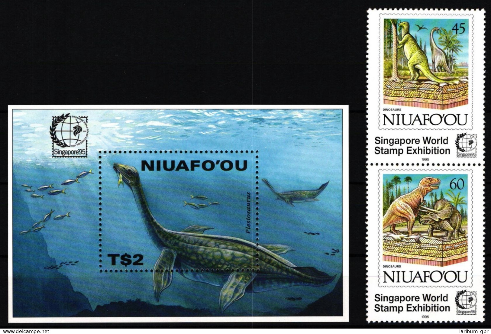 Niuafo'ou Block 16 + 289-290 Postfrisch Dinosaurier #JV754 - Tonga (1970-...)