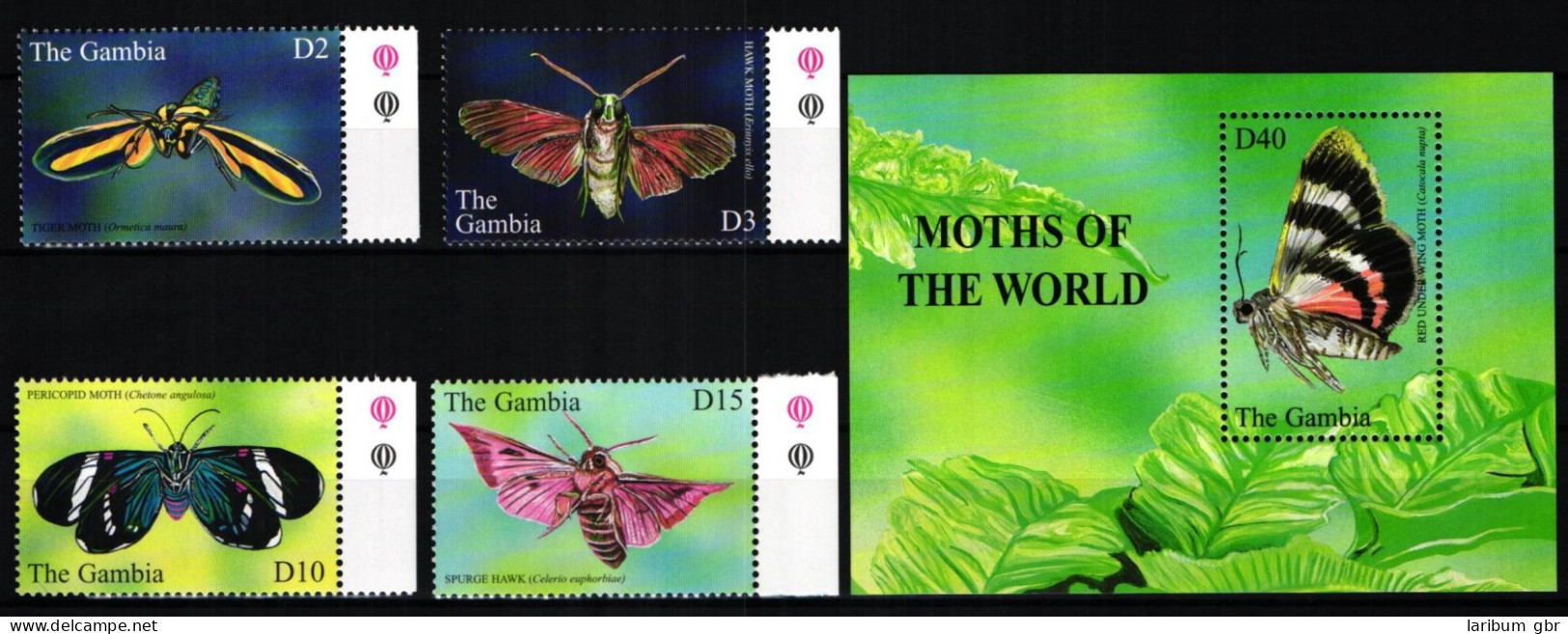 Gambia Block 582 + 4608-4611 Postfrisch Schmetterlinge #JV871 - Gambia (1965-...)