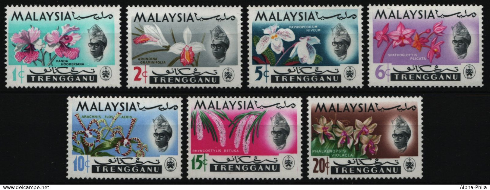 Malaya - Trengganu 1965 - Mi-Nr. 87-93 ** - MNH - Orchideen / Orchids - Trengganu