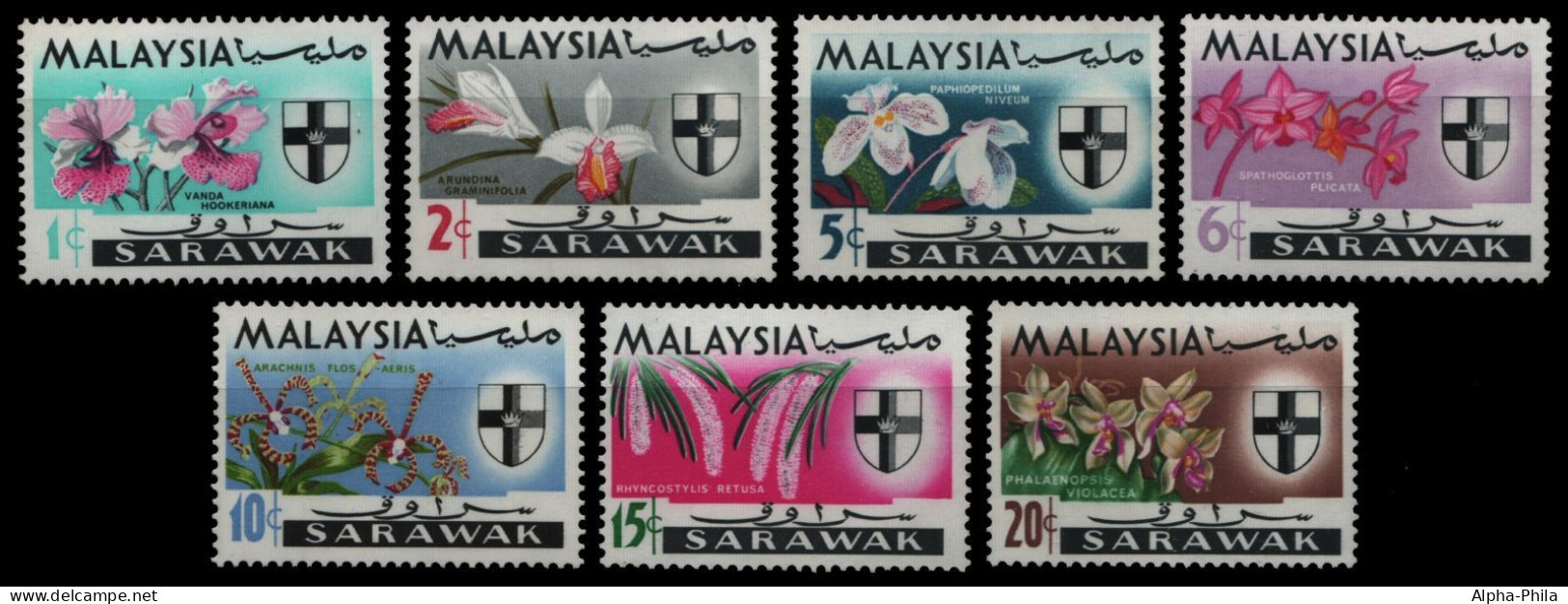 Malaya - Sarawak 1965 - Mi-Nr. 212-218 ** - MNH - Orchideen / Orchids - Sarawak (...-1963)