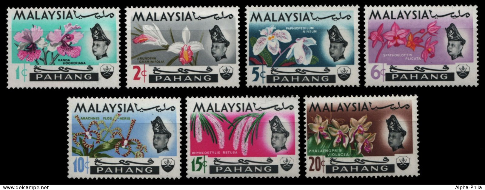 Malaya - Pahang 1965 - Mi-Nr. 76-82 ** - MNH - Orchideen / Orchids - Pahang