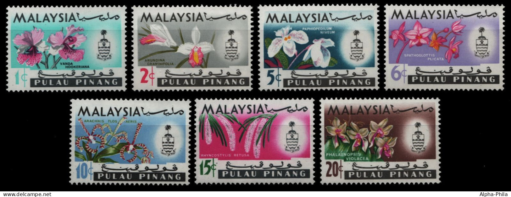 Malaya - Penang 1965 - Mi-Nr. 66-72 ** - MNH - Orchideen / Orchids - Penang