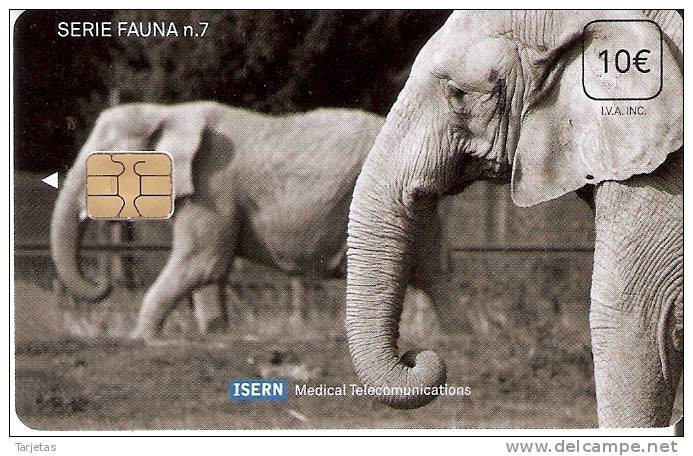 ISN-105 TARJETA DE ESPAÑA DE ISERN DE SERIE FAUNA Nº7 ELEFANTE- ELEPHANT - Emissions Basiques