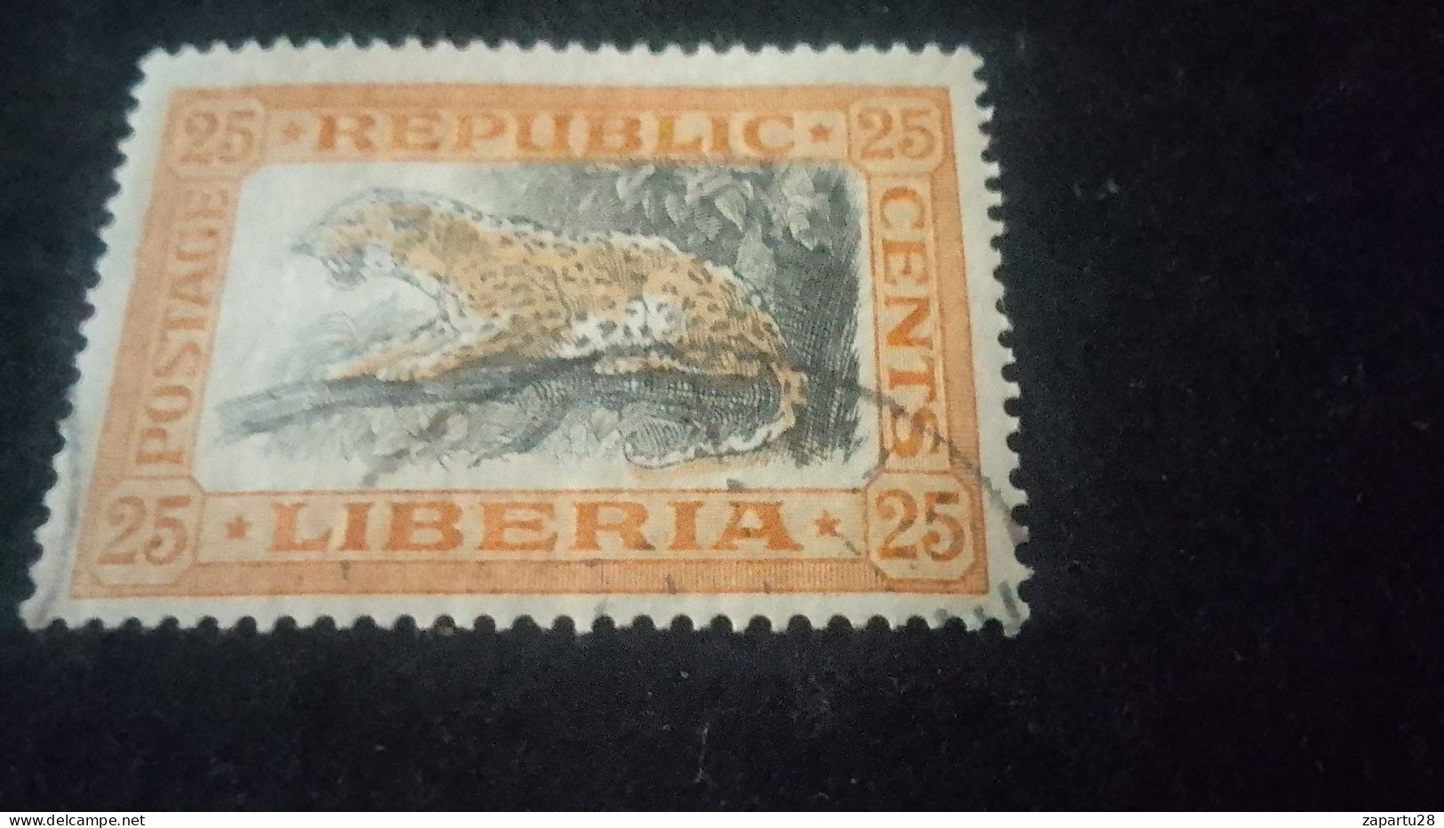 LİBERYA-1920-30-    25   C      DAMGALI - Liberia