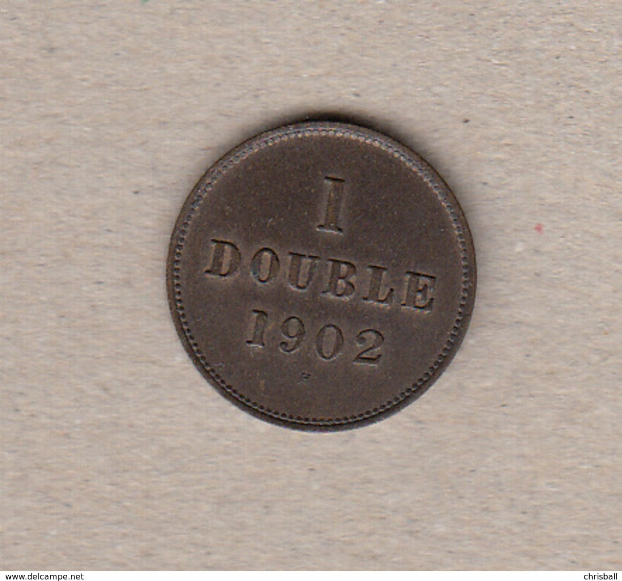 Guernsey Coin 1 Double 1902 Condition Very Fine - Guernesey
