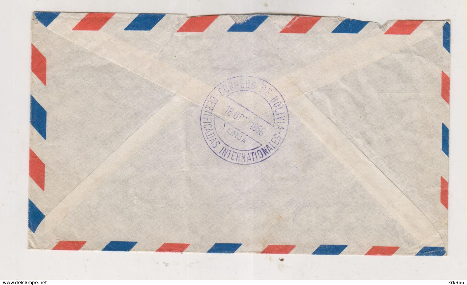 BOLIVIA 1956 TARIJA Registered Airmail Cover To Germany - Bolivia