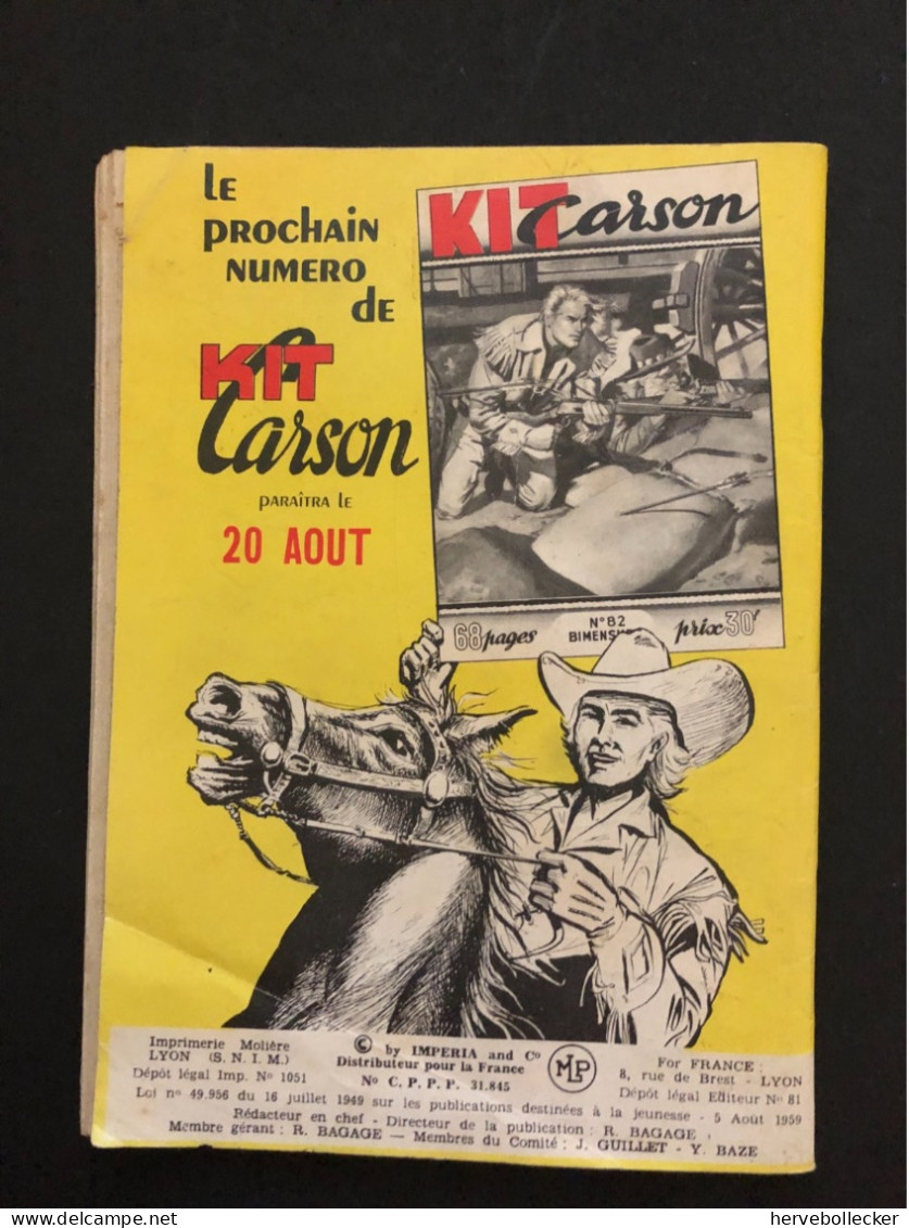 KIT CARSON Bimensuel N° 81 - IMPERIA 1959 - Kleinformat