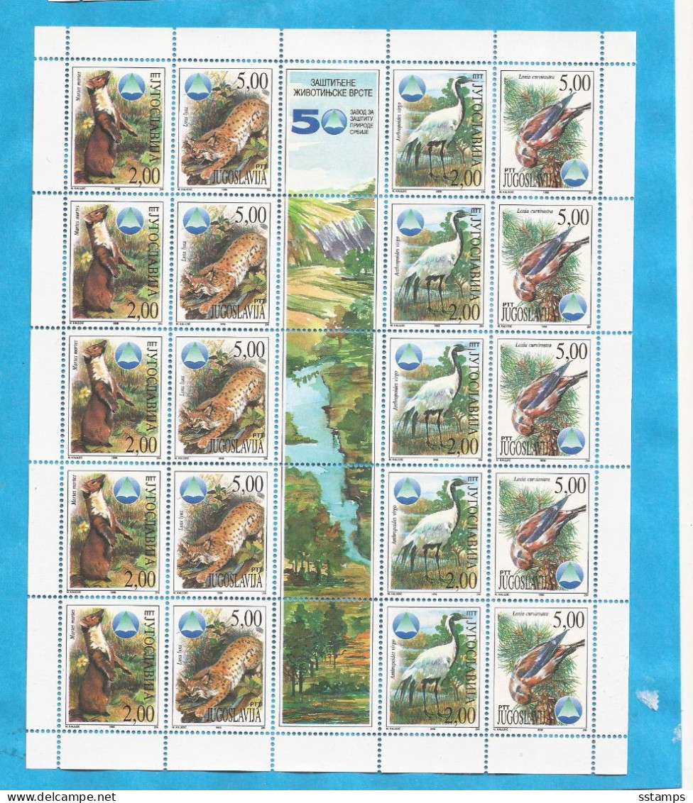 24---1  1998  JUGOSLAVIJA JUGOSLAWIEN  FAUNA PROTECTION NATURA  MNH - Nuovi