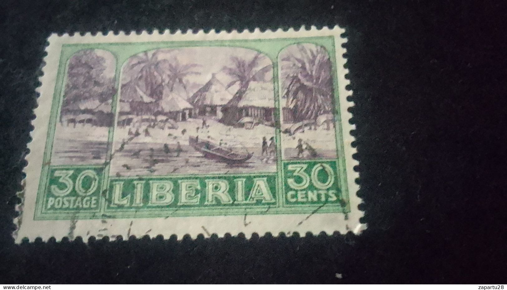 LİBERYA-1947-    30   C      DAMGALI - Liberia