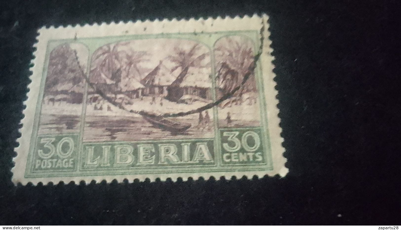 LİBERYA-1947-    30   C      DAMGALI - Liberia