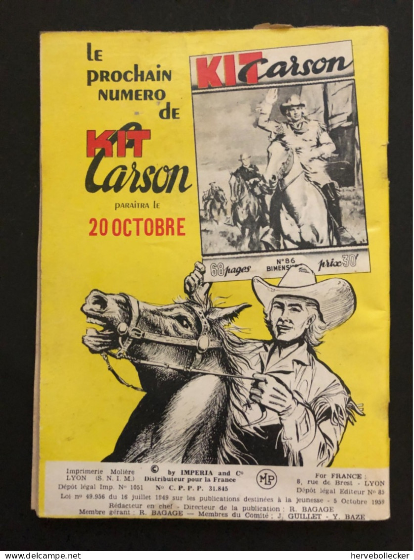 KIT CARSON Bimensuel N° 85 - IMPERIA 1959 - Formatos Pequeños