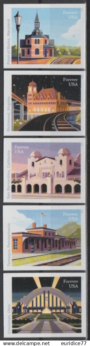 Estados Unidos United States USA 2023 - Train Stations Mnh** - Unused Stamps