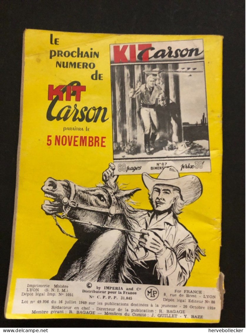 KIT CARSON Bimensuel N° 86 - IMPERIA 1959 - Piccoli Formati