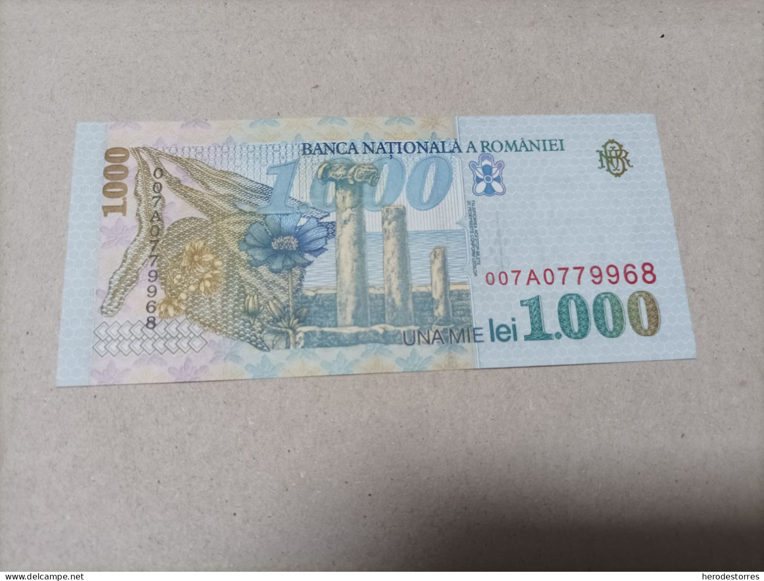 Billete Rumania 1000 Lei, Año 1998, Nº Bajisimo, Serie A, UNC - Roemenië