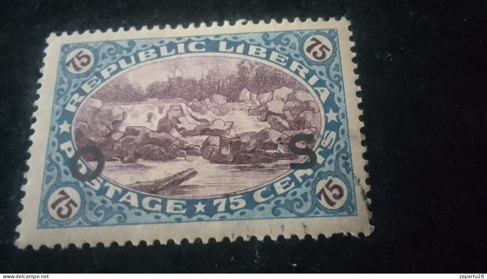 LİBERYA-1947-   75   C      DAMGALI - Liberia
