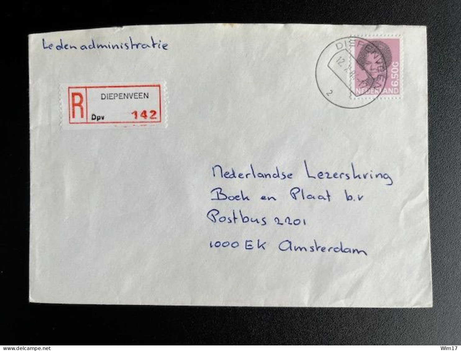 NETHERLANDS 1984 REGISTERED LETTER DIEPENVEEN TO AMSTERDAM 12-10-1984 NEDERLAND - Lettres & Documents