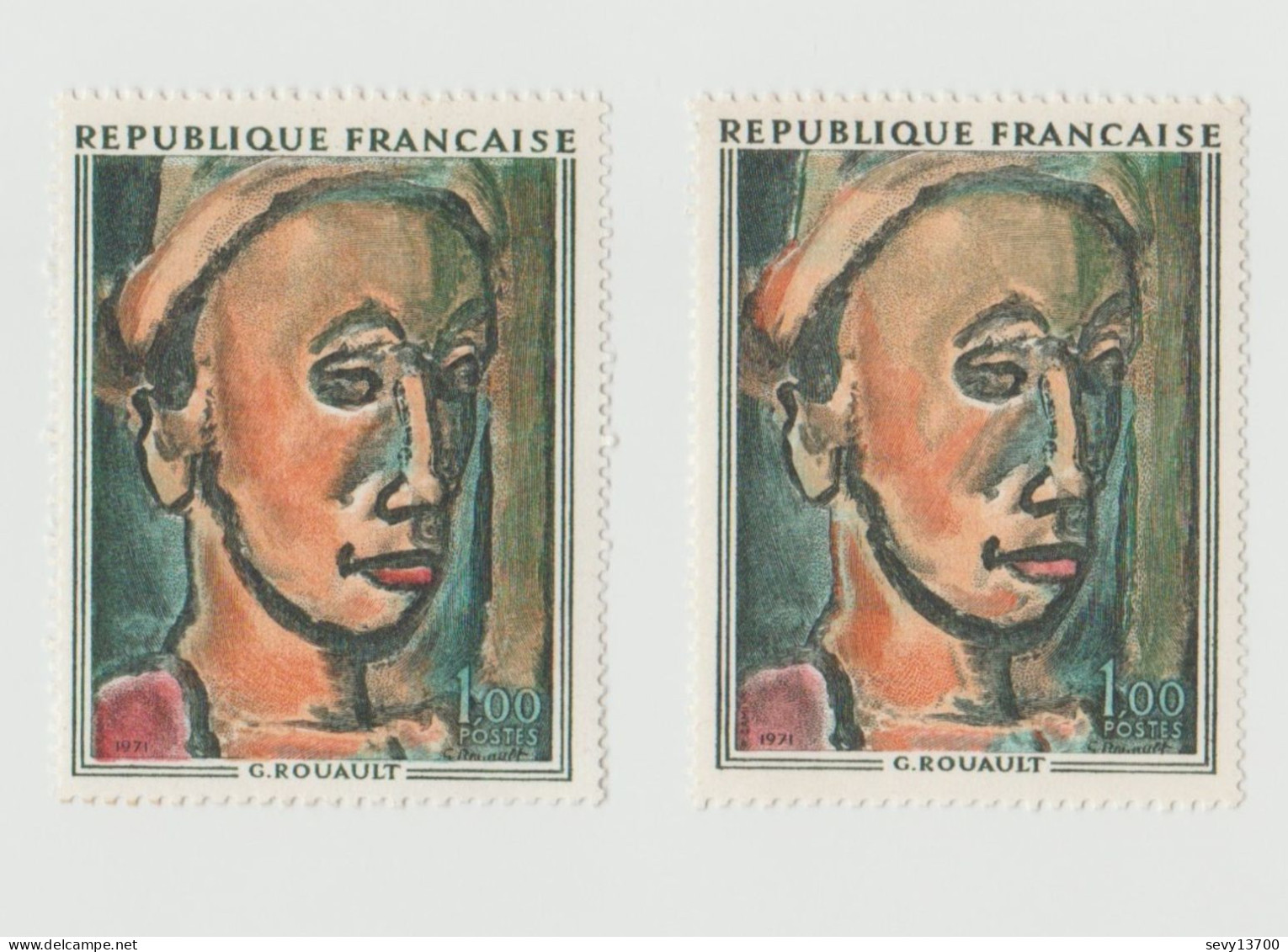 France 1 Timbre Neuf 1971 YT 1673 Bordure Blanche Au Chapeau Pli Supplémentaire Sur La Gorge - Unused Stamps