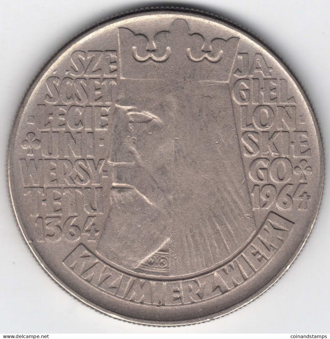 Polen, Volksrepublik 10 Zloty 1964 (Cu./Ni.) 600 Jahre Uni In Krakau, KM#52.2, Par. 277, Ss/vz - Poland