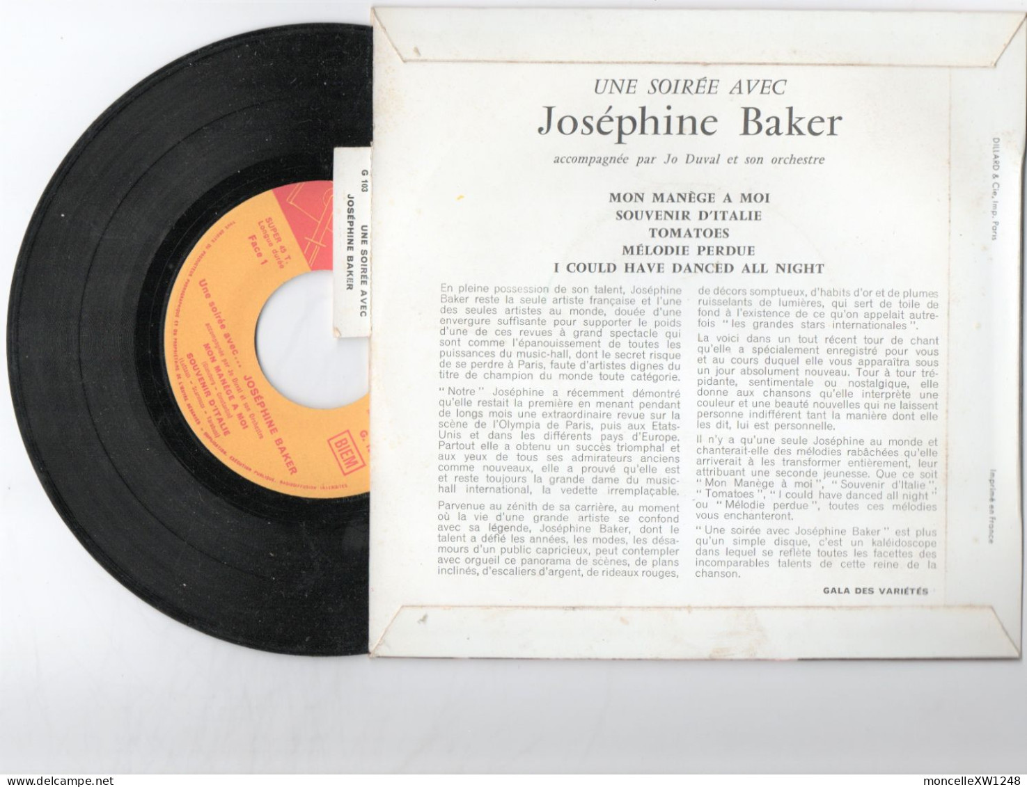 Joséphine Baker - 45 T EP Mon Manège à Moi (1961) - 45 Rpm - Maxi-Single