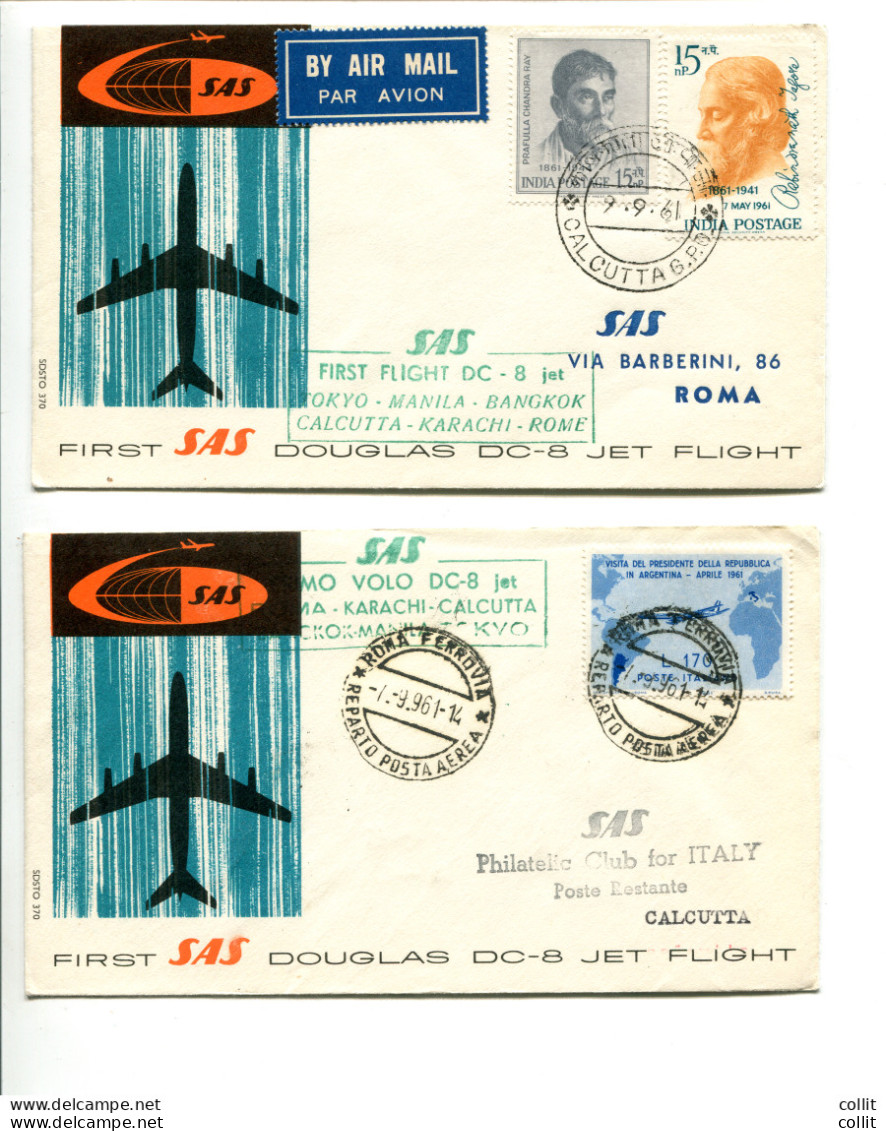 SAS Voli Per Estremo Oriente Del 7.9.61 - Lotto Di Nove Aerogrammi - Airmail