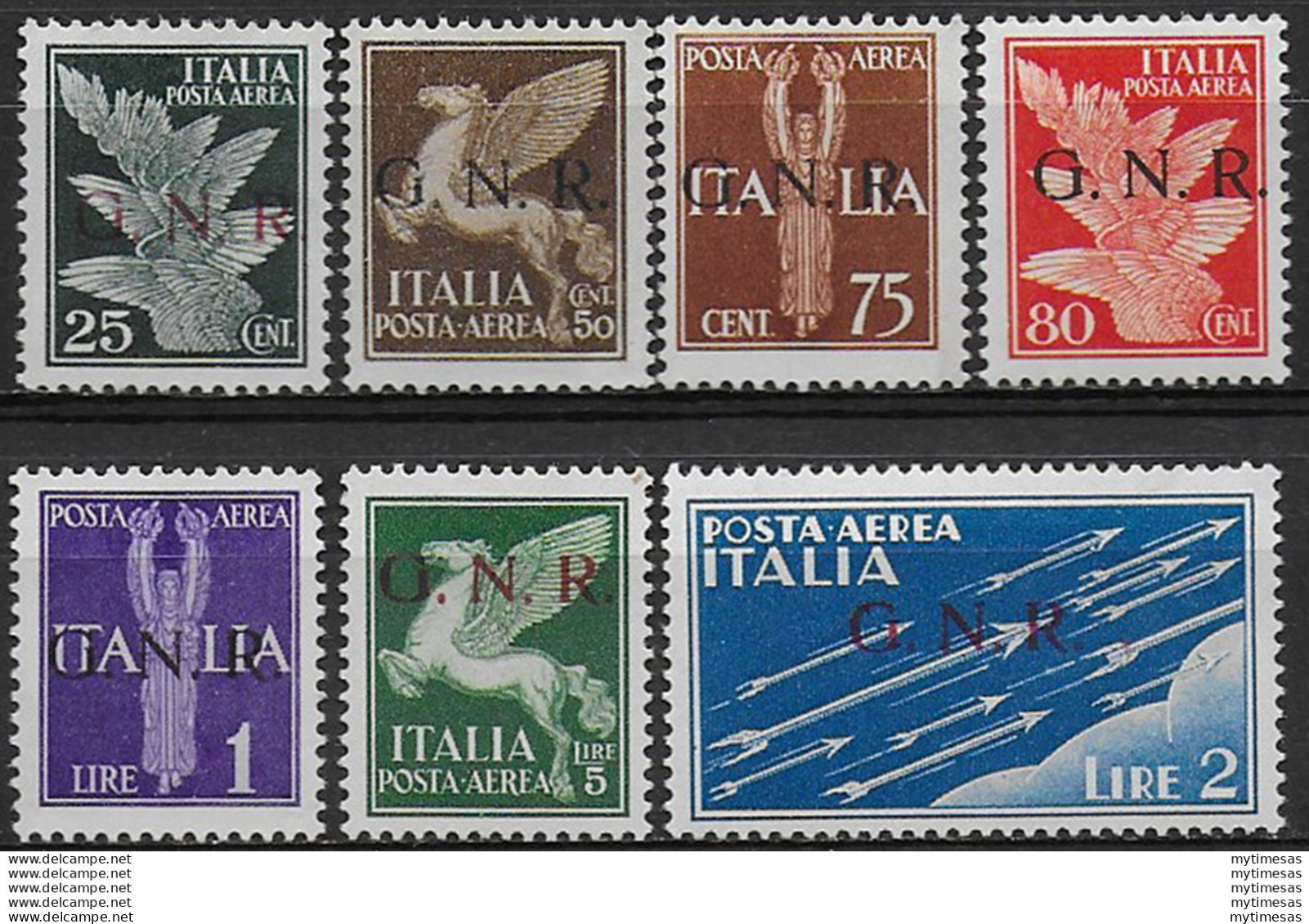 1943 Repubblica Sociale Aerea G.N.R. Brescia I MNH Sassone N. 117I/24I - Autres & Non Classés