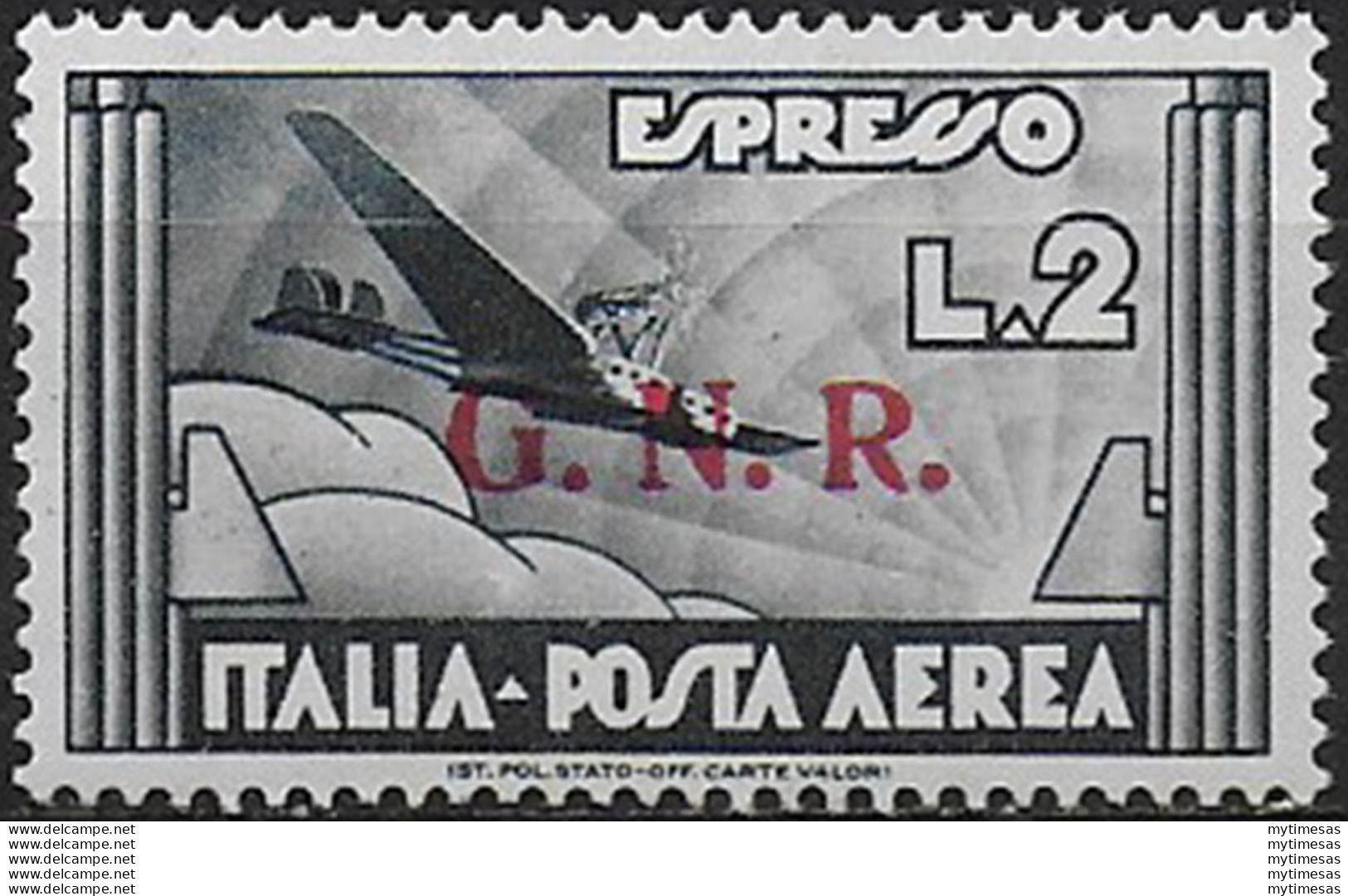 1944 Repubblica Sociale Aerea Lire 2 G.N.R. Verona MNH Sassone N. 125 - Otros & Sin Clasificación