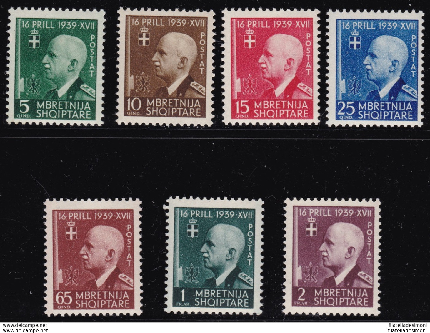 1942 ALBANIA - Occupazione Italiana, Unione Italo Albanese N. 30/36 - MNH** - Other & Unclassified