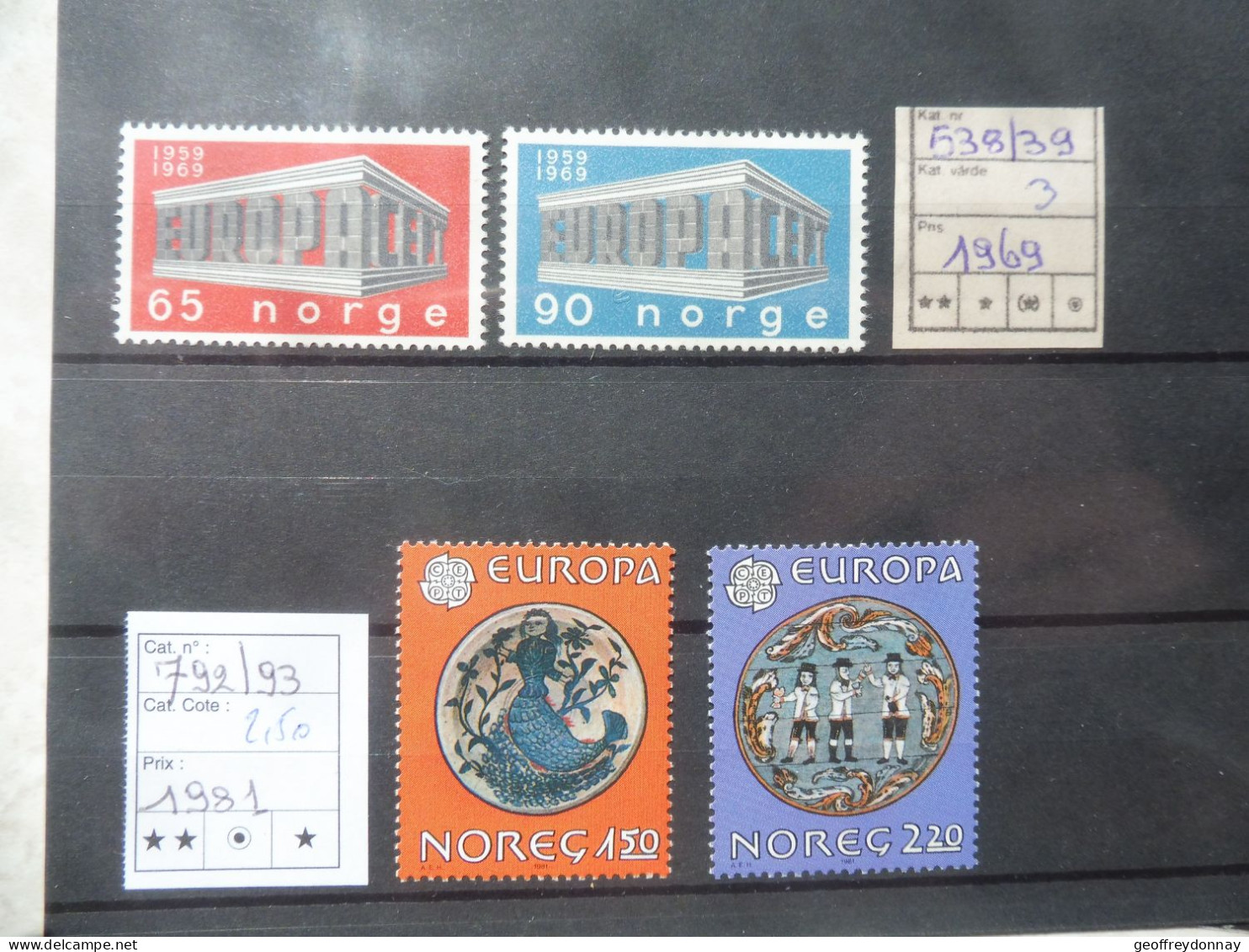 Norge Norvege Norway  538/539-792/793 Mnh Neuf ** 1981 Europa 1961 - Unused Stamps