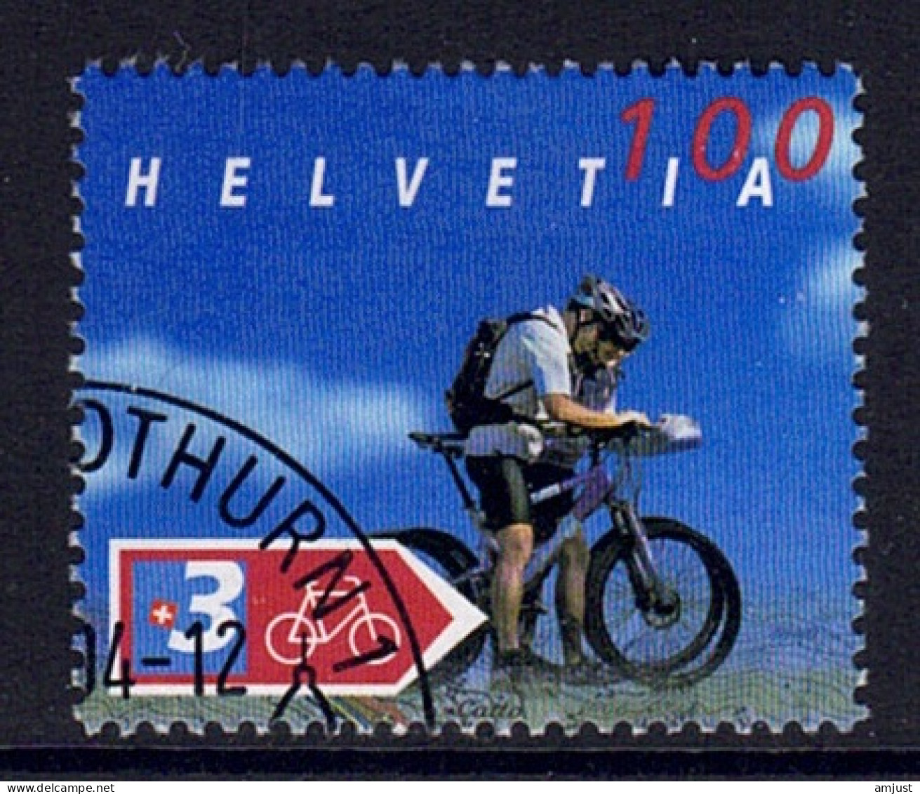 Suisse // Schweiz // Blocs & Feuillet //  Découpé Du Bloc-feuillet , La Suisse à Vélo 2004 Obl. No.ZU.1117 - Autres & Non Classés