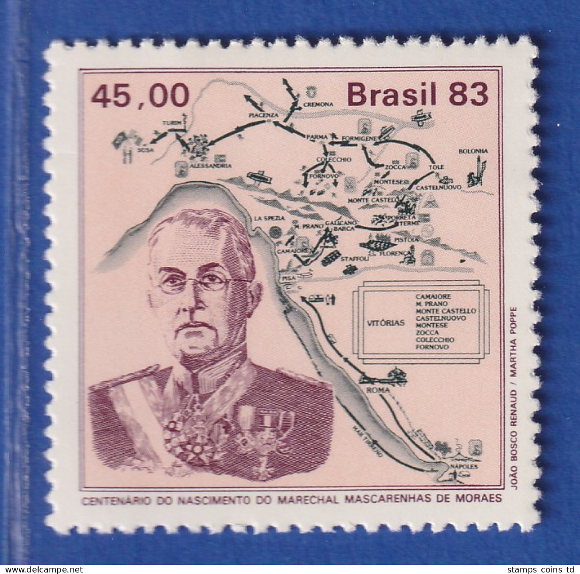 Brasilien 1983 Marschall Mascarenhas De Moraes Oberbefehlshaber Mi.-Nr. 2007 ** - Sonstige & Ohne Zuordnung