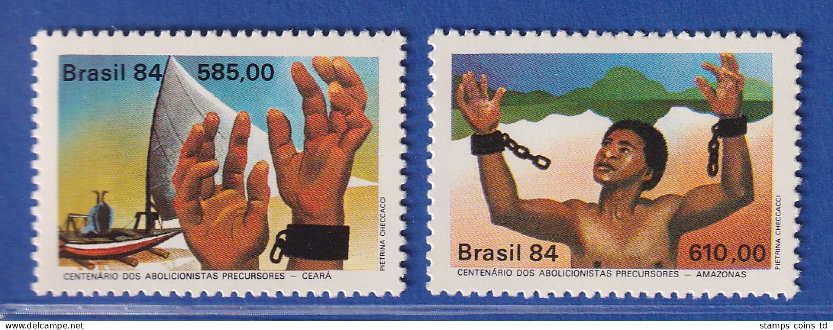Brasilien 1984 Sklavenbefreiung In Ceará Und Amazonas Mi.-Nr. 2021-22 ** - Sonstige & Ohne Zuordnung