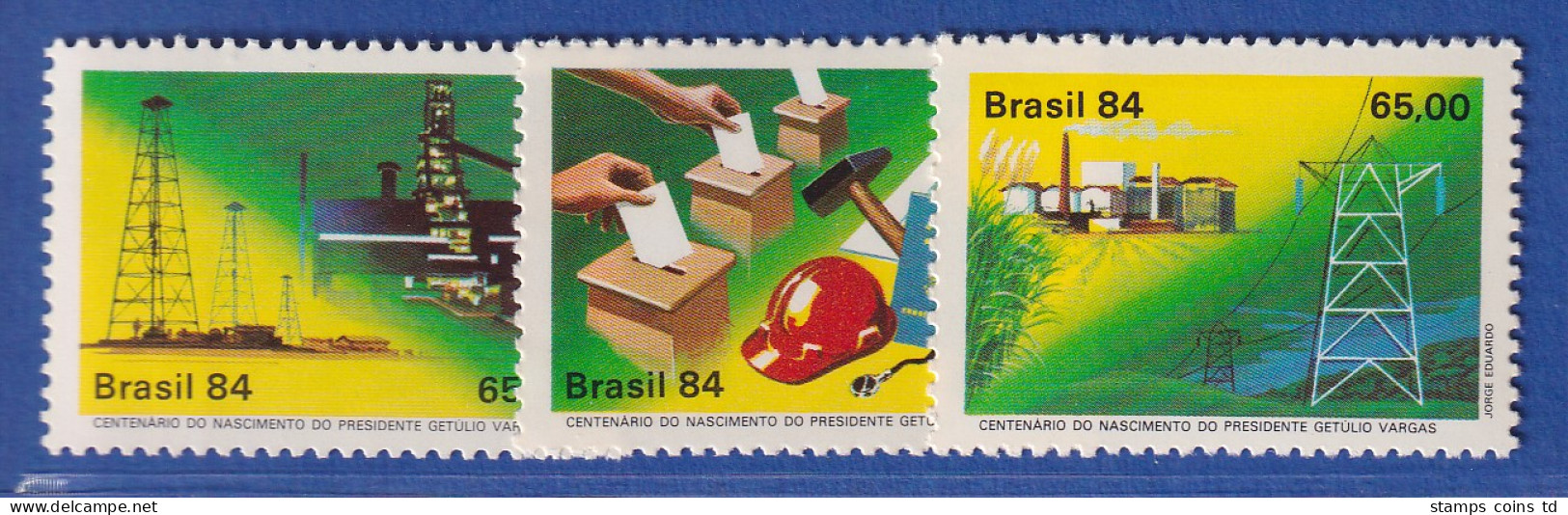 Brasilien 1984 Getúlio Vargas Ehemaliger Präsident Mi.-Nr. 2030-32 ** - Sonstige & Ohne Zuordnung