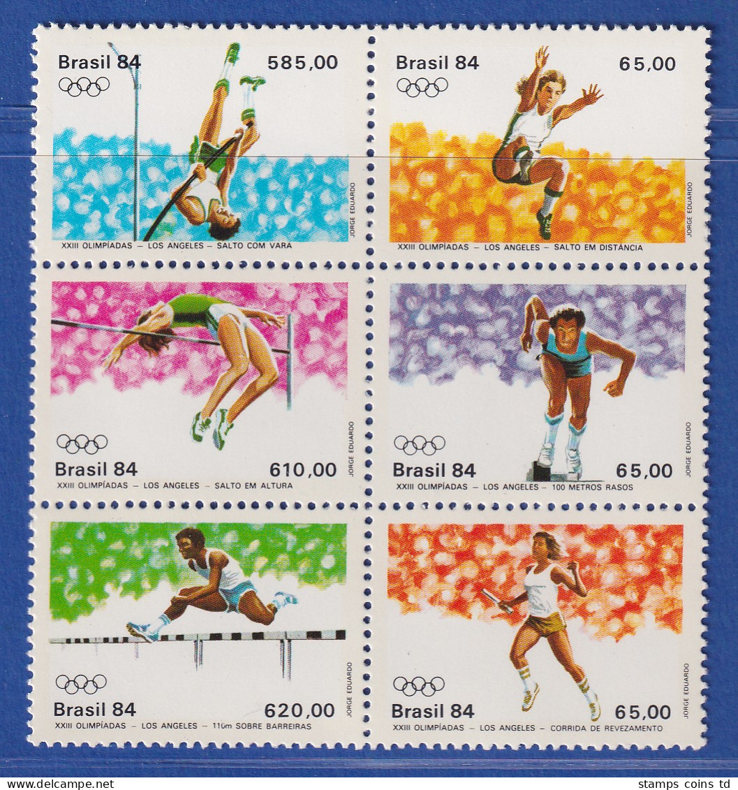 Brasilien 1984 Olympische Sommerspiele Los Angeles Mi.-Nr. 2024-29 ** - Sonstige & Ohne Zuordnung