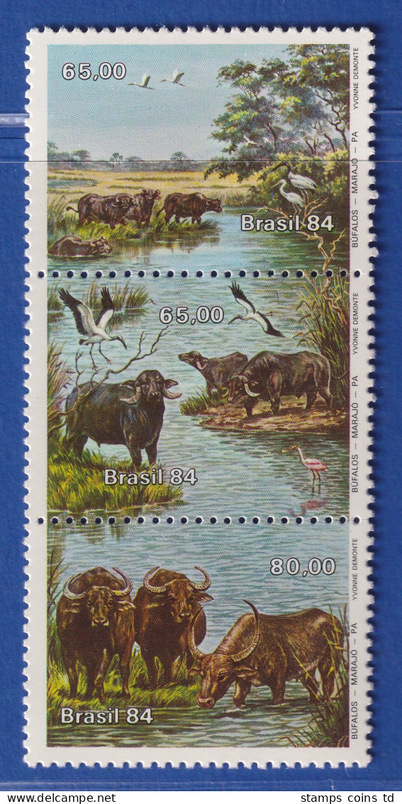 Brasilien 1984 Büffel Auf Der Insel Marajó Para Mi.-Nr. 2054-56 ** - Sonstige & Ohne Zuordnung