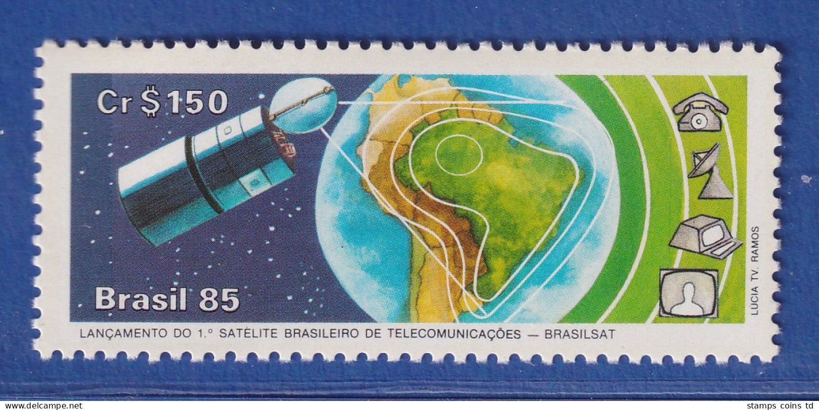 Brasilien 1985 Start Des Ersten Satelliten BRASILSAT Mi.-Nr. 2092 ** - Sonstige & Ohne Zuordnung