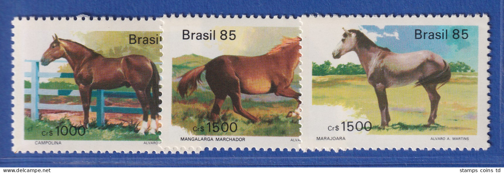 Brasilien 1985 Pferderassen Mi.-Nr. 2097-99 ** - Sonstige & Ohne Zuordnung