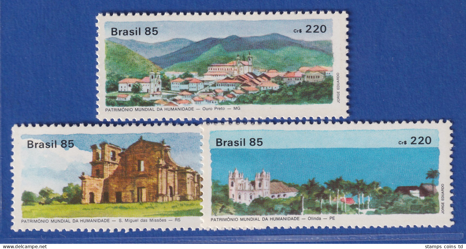 Brasilien 1985 UNESCO Welterbe Ouro Preto, Olinda Ect. Mi.-Nr. 2100-102 ** - Sonstige & Ohne Zuordnung