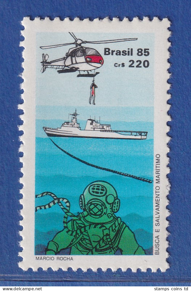 Brasilien 1985 Seenotrettungsdienst Hubschrauber Schiff Mi.-Nr. 2128 ** - Sonstige & Ohne Zuordnung