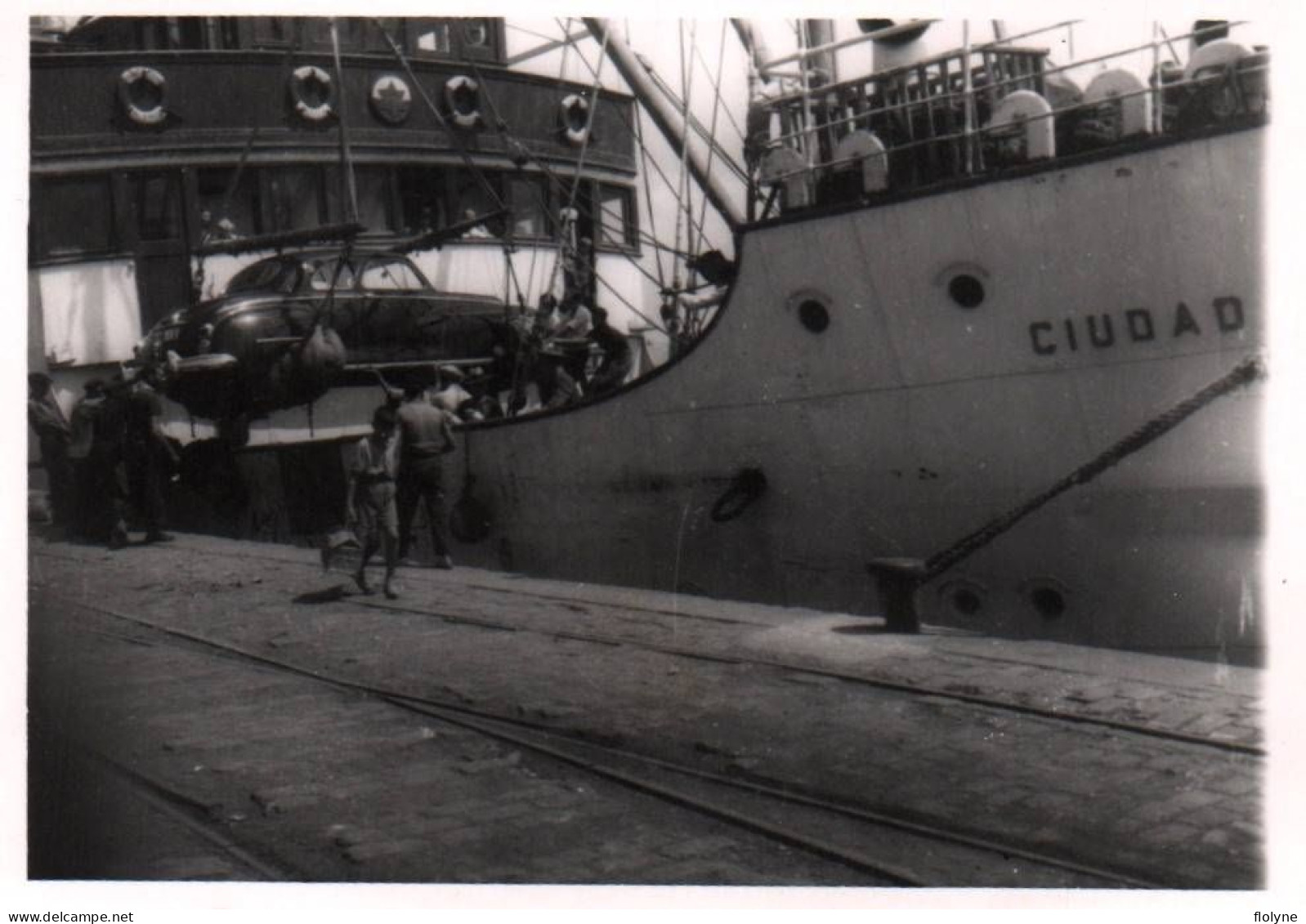 Cadiz - Cadix - Photo Ancienne Originale - Bateau CIUDAD Dans Le Port - Espagne España - 6x8,5 Cm - Cádiz